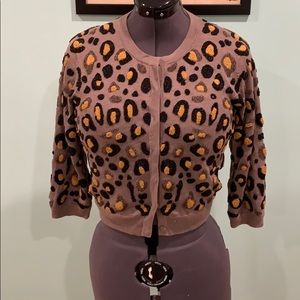 Boden Limited Edition beaded leopard cardigan 10
